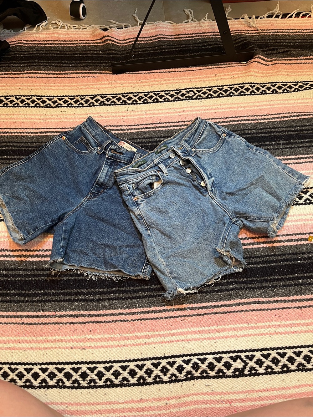 !!2 for 1!!Vintage-Inspired High-Rise Blue Denim Women's Shorts